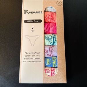 No Boundaries Colorful Mid-Rise Thong Set XS(0-2)